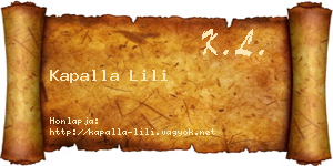 Kapalla Lili névjegykártya